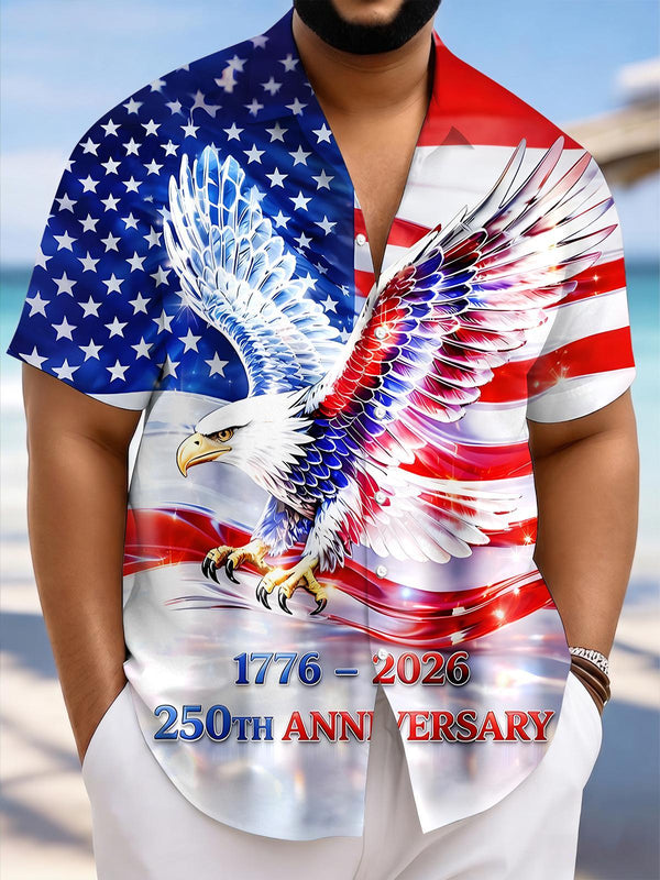 Independence Eagle Plus Size Men's Short Sleeve Shirts